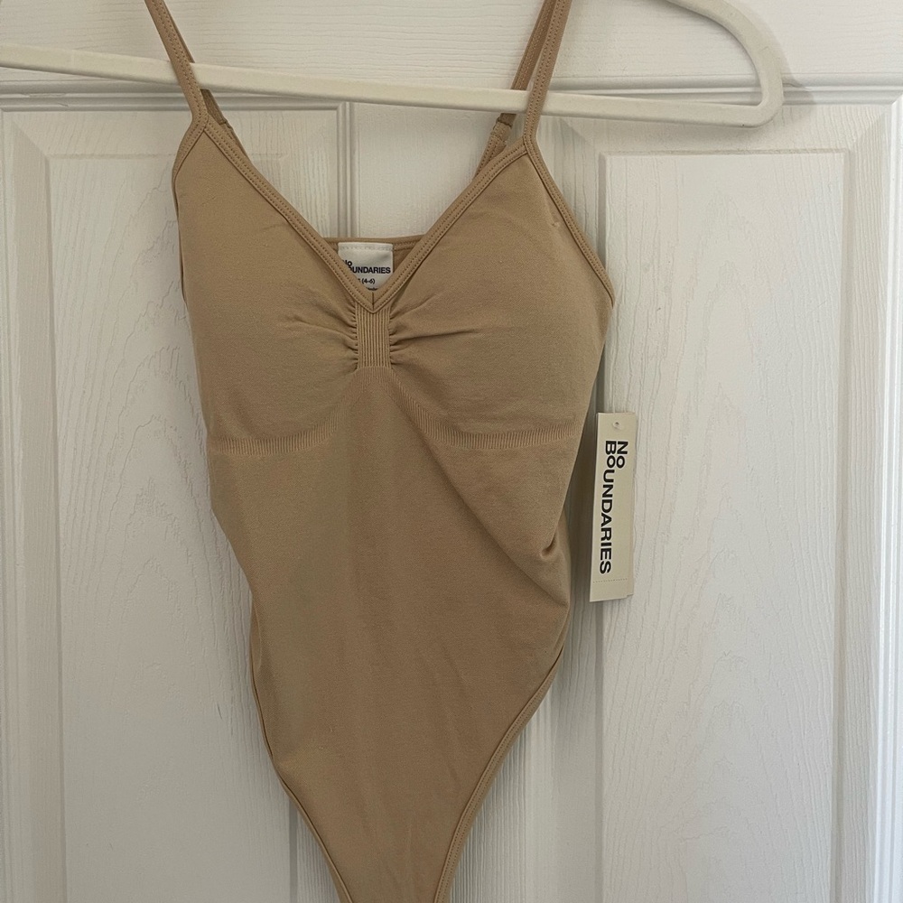 No Boundaries Beige Bodysuit